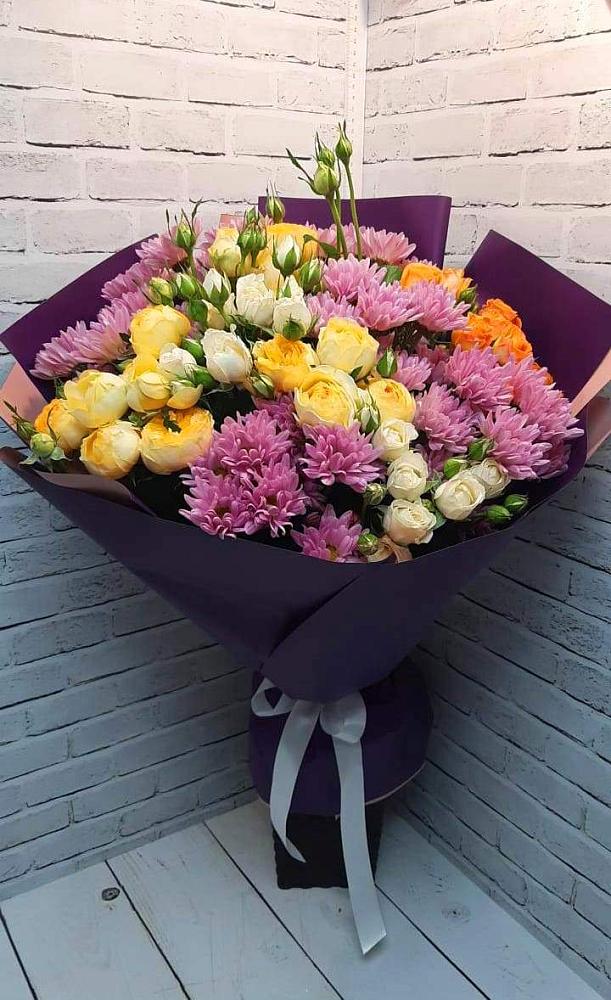 Букет цветов из: Хризантемы и Розы в Климово