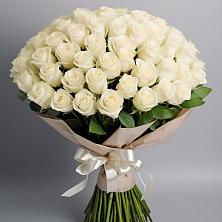 Букет 101 беля роза Белоснежка в Климово