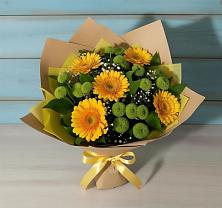 Букет цветов из:  Герберы и Хризантемы в Климово