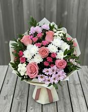 Букет цветов из:  Альстромерии, Гвоздики, Розы и Хризантемы #REPLACE_PRED# Климово
