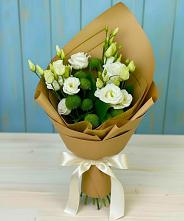 Букет цветов из:  Хризантемы и Лизиантусы #REPLACE_PRED# Климово