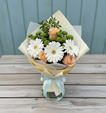 Букет цветов из:  Герберы, Розы и Хризантемы #REPLACE_PRED# Климово