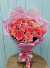 Букет 15 Розовых роз Равель в Климово
